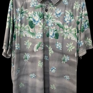 Tommy Bahama Gray Floral Men's Polo